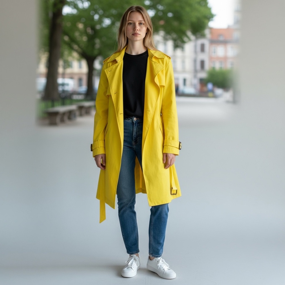 Reaction Kenneth Cole Bright Yellow Trench Coat